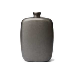 Matte dark gray hip flask