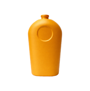 Matte orange bottle on white background