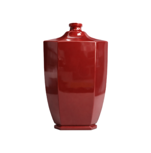 Red ceramic bottle with glossy finish